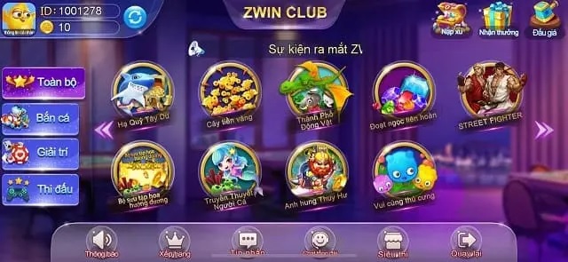 Tính năng vượt trội của cổng game bắn cá ZWin Club
